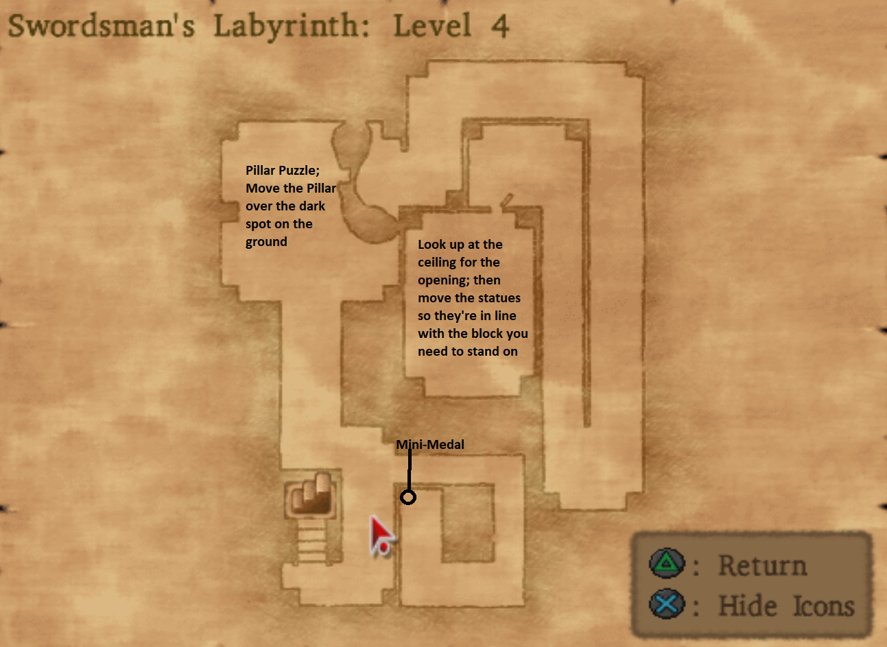 Map of Swordsmans Labyrinth Level 4